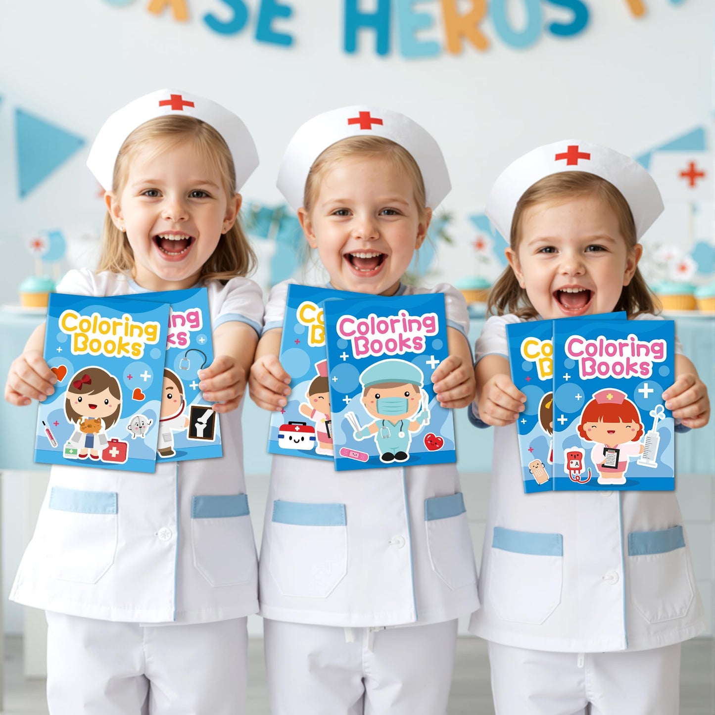 2ooya Mini Medical Colouring Books for Kids - 24Pcs Bulk Doctor Nurse Theme Colouring Booklet Medical DIY Art Drawing Book for Toddlers Party Favours Gifts Classroom Reward Home Art Activity Supplies